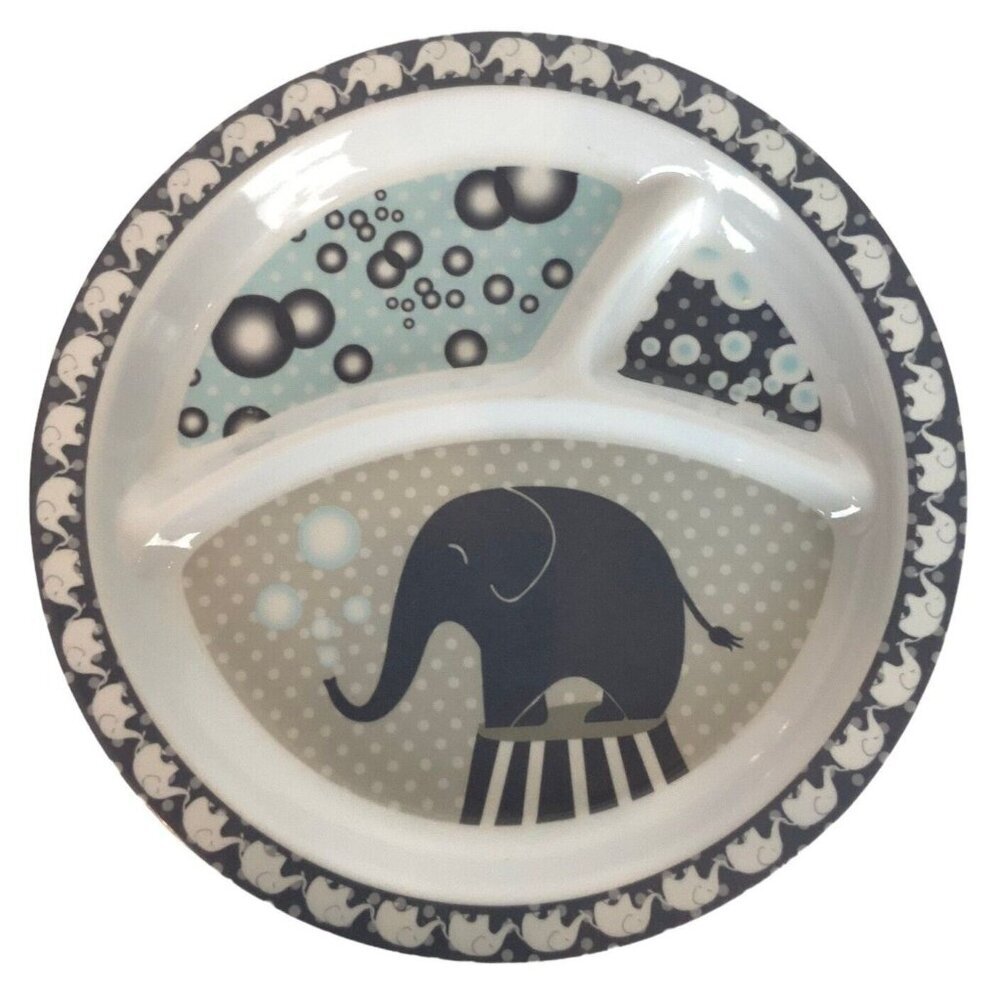 Elephant Bubbles Childrens Divided Melamine Plate By Lady Jayne Ltd 2015